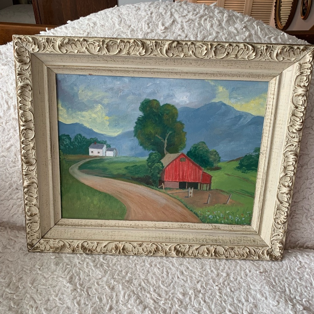 Vintage Original Painting on an Ornate Frame